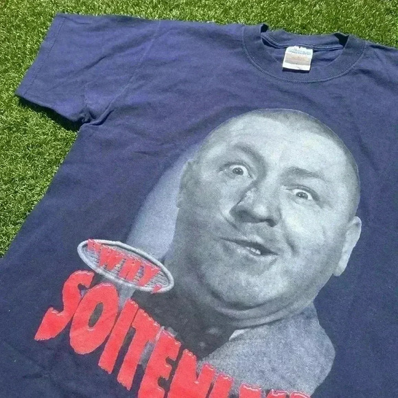 VTG '99 Curly Three Stooges Blue Shirt - Picture 3 of 4